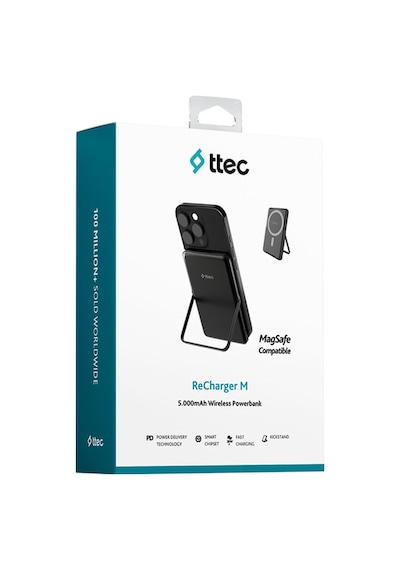 Ttec 2BB235S Recharger M 5.000 mAh Magsafe Uyumlu PD 20W Stantlı Kablosuz Taşınabilir Hızlı Şarj Aleti