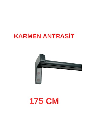 Karmen Ahşap Başlıklı İki Kanallı Dekoratif Ray Antrasit 175 Cm Antrasit