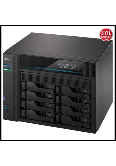 Asustor As6508t, 8gb Ddr4 Ram, 8 Yuvalı 8x22tb Destek , 2xm.2 Nvme Pcı-e, 2x10gbe, 2x2.5gbe Network