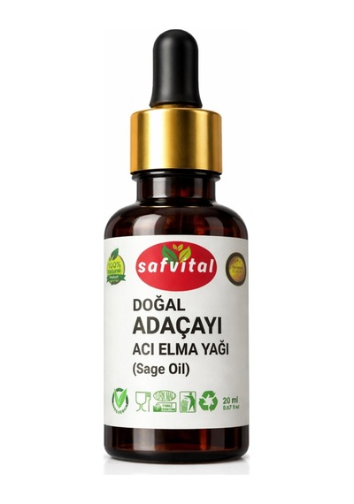Safvital Adaçayı / Acı Elma Yağı 20 Ml Bitkisel Bakım Yağı Saç Ve Cilt Bakımına Uygun Yoğun Antiseptik İçerik
