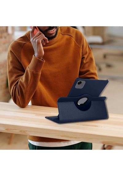 Honor Pad X9a 11.5 Inç Kılıf Koruyucu 360 Dönebilen Standlı Pu Deri Tablet Ön Arka Kapak Mavi