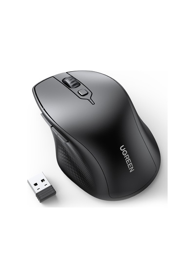 Ugreen Ergonomik Sessiz Çift Modlu Bluetooth & Wireless Kablosuz Mouse, Siyah, 90395 -