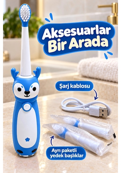 Çocuk Elektrikli Diş Fırçası Mavi