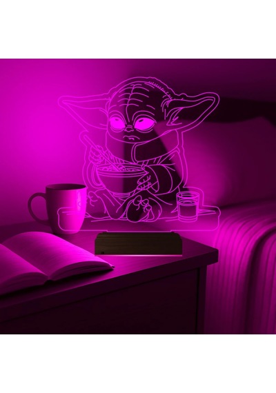 Luvivia Çizgi Film Yoda 3d Lamba - Masa Gece Lambası Şeffaf