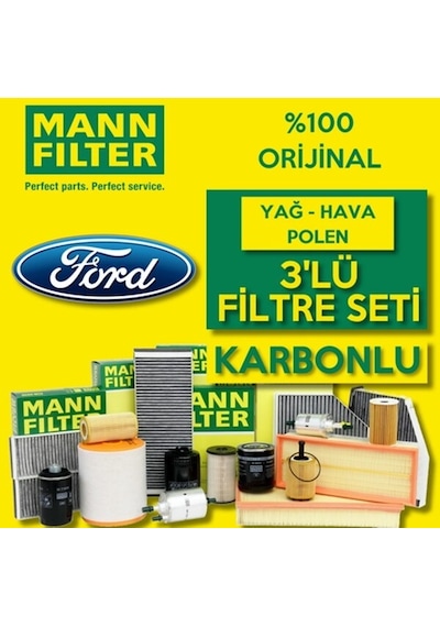 Ford Fiesta 1.6 Mann-Filter Filtre Bakım Seti 2013-2016