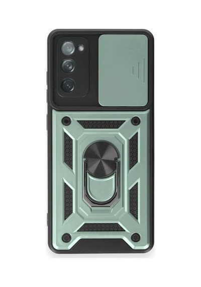 Samsung Galaxy S20 Fe Kılıf Pars Lens Yüzüklü Silikon - Yeşil standart