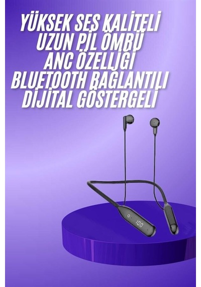 Boyun Bantlı Kablolu Yüksek Ses Kaliteli Bluetooth Kulaklık Uzun Pil Ömrü 1
