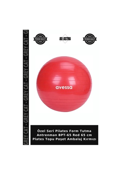 Özel Seri Pilates Form Tutma Antrenman Bpt-65 Red 65 Cm Plates Topu Poşet Ambalaj Kırmızı