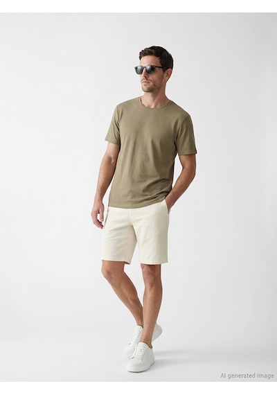 Lcwaıkıkı Classic Haki Slim Fit Basic Soft Touch Tişört