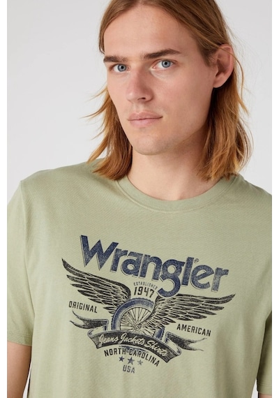 Wrangler Erkek Yeşil Bisiklet Yaka Tişört W70PEEG15 Yeşil