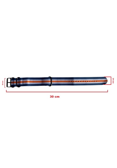 Schulzz Cachrel Casual Renkli Dokuma Kumaş Saat Kordon 24 Mm Çok Renkli