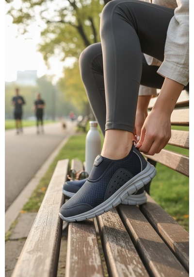 Enoch Erkek Günlük Spor Ayakkabı Bağcıksız Slip-on Sneaker Pratik Yürüyüş Modeli 2332 Lacı