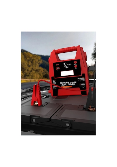 20000mah 12v Şarjlı Akü Takviye Cihazı 2000a Tepe Akım Lcd Ekranlı Led Işıklı Jump Starter Powerbank