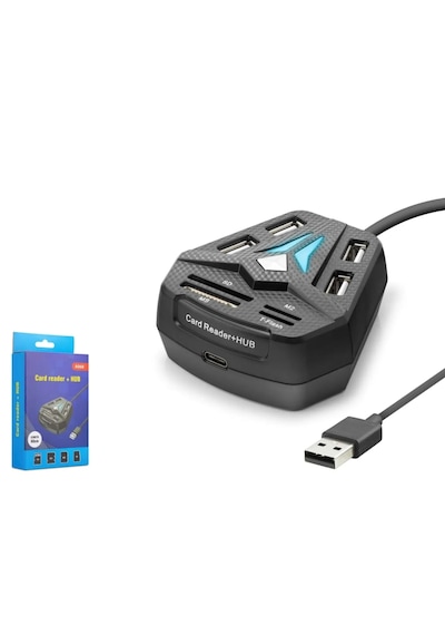 Hadron A068b Usb Combo Hub Kart Okuyucu 8 Port Siyah