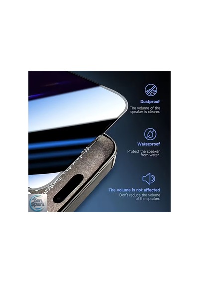 İphone 16 Pro Uyumlu Tam Kaplayan Hayalet Ekran Koruyucu Gizli Cam 9h Temperli Privacy