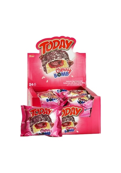 Today Cherry Bomb Vişneli Kek 50 Gr. 24 Adet (1 Kutu)
