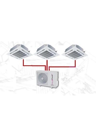 Fujiplus FPMD 28000 BTU 1 Dış + 3 İç Ünite 12000 + 12000 + 12000 BTU  Kaset Tipi Multi Klima