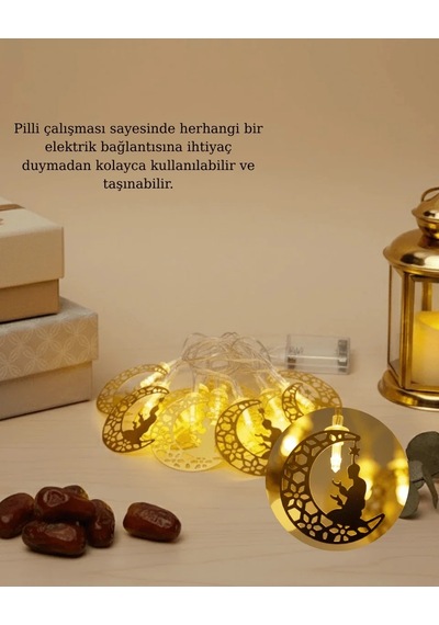 Lb Ramazan Ay Işığı Secde Eden Adam Silüetli Led Peri Işığı