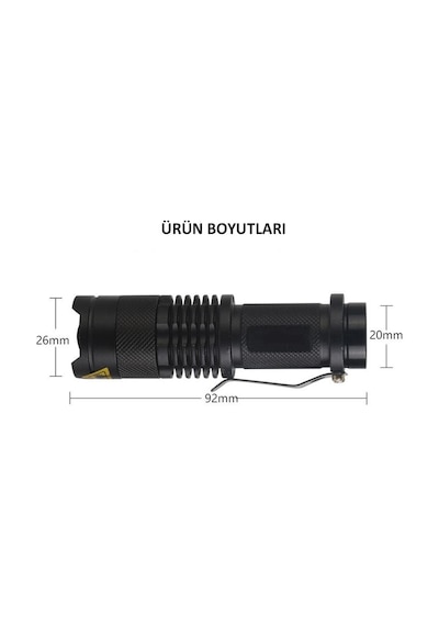 Exeo Led Bisiklet Ön Işığı 3 Modlu Far Işık Su Geçirmez Mini Siyah