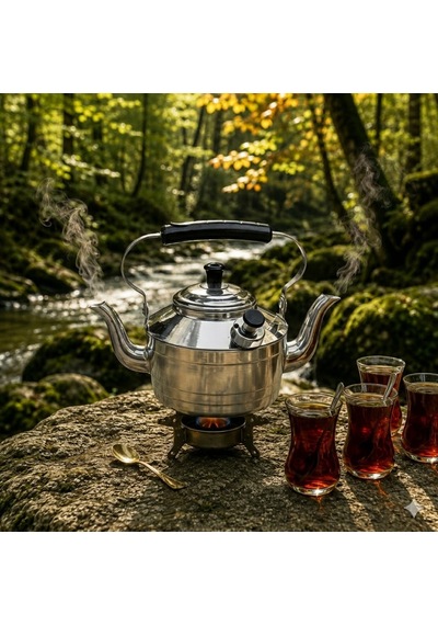 Yek Outdoor N 18 Çift İbrikli Alüminyum Çaydanlık 2 Litre Gri