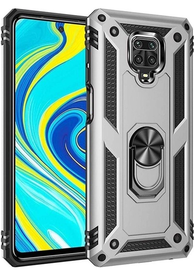 Teleplus Xiaomi Redmi Note 9 Pro Kılıf Tank Koruma Vega Standlı Yüzüklü Mıknatıslı