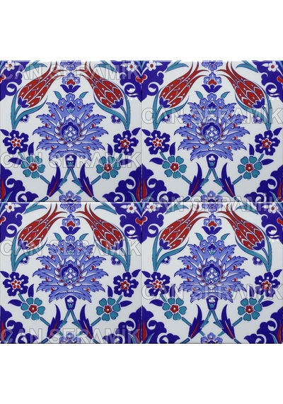 Can Seramik – 20x20 Cm. Cç-4 İznik Çini Karo 5' Li 1 Paket