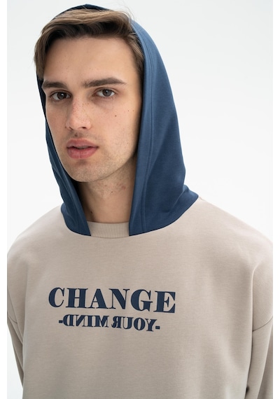 AR-MA Arma Erkek Oversize Şardonsuz 3 İplik Kanguru Cepli Kapşonlu Sweatshirt 001