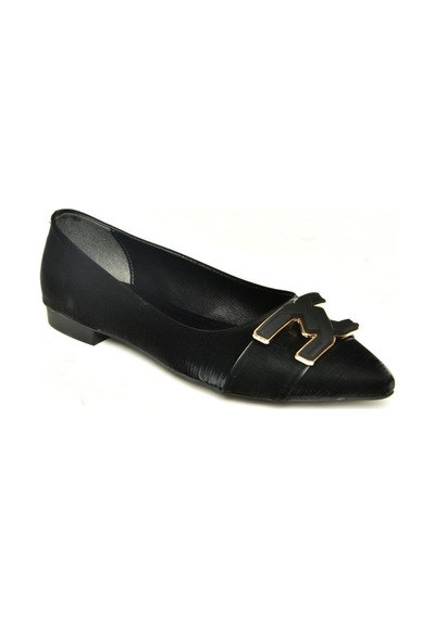 Fox Shoes U820048704 Siyah Kumaş Sivri Burun Kadın Babet Siyah-kumaş Siyah
