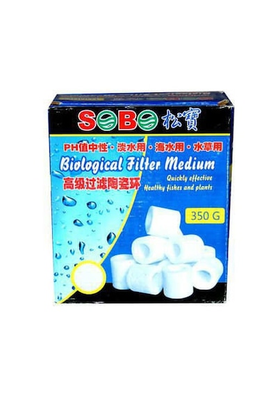 Sobo Biyolojik Filtre Malzemesi Kutulu Seramik Halka Fileli 350 G