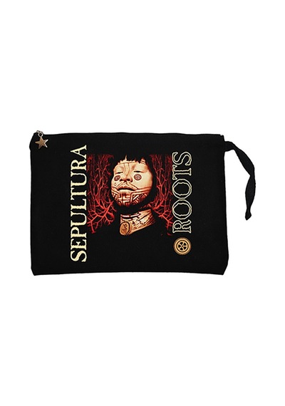 Sepultura Roots Siyah Clutch Astarlı Cüzdan / El Çantası Siyah