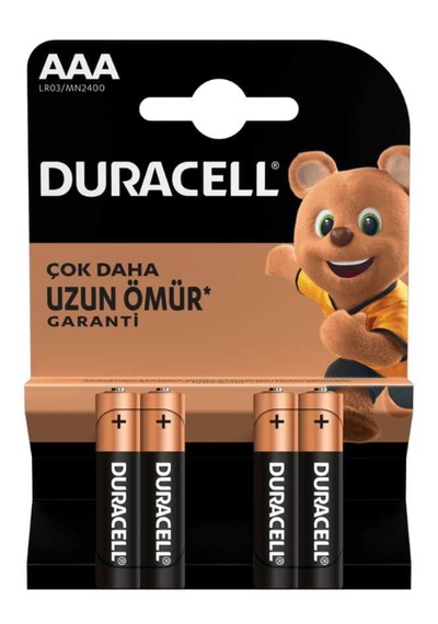 Duracell Lr03 İnce Kalem Pil Aaa 4'lü Kart