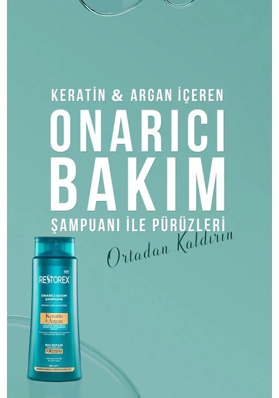 Keratin & Argan Şampuan 500 Ml 6 Adet İnce Telli