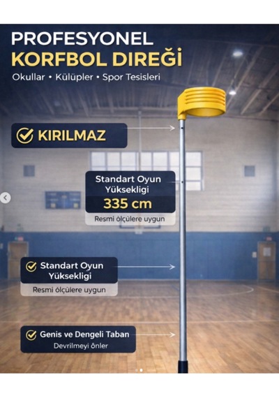 Korfbol Sepeti Ve Direği Profesyonel Eğitim Ve Salon Kullanımı İçin Ayaklı Sistem