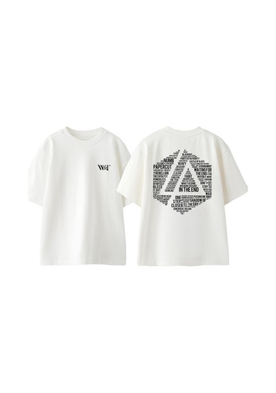 Thewert Linkin Park 1 Tasarım Sırt Baskılı Pamuk Beyaz Oversize T-shirt