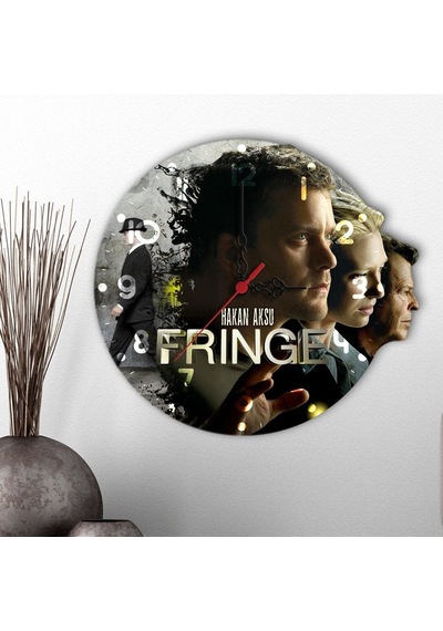 Kişiye Özel Fringe Tasarımlı Dekoratif Ahşap Duvar Saati - 1 Çok Renkli