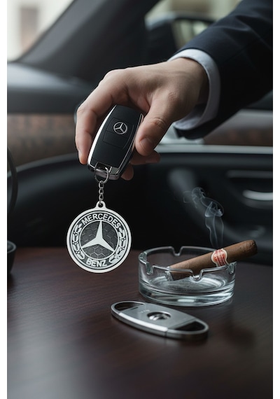 Mercedes Logo Anahtarlık 3d Baskı Mercedes Benz Uyumlu Şık Araç Anahtarlığı