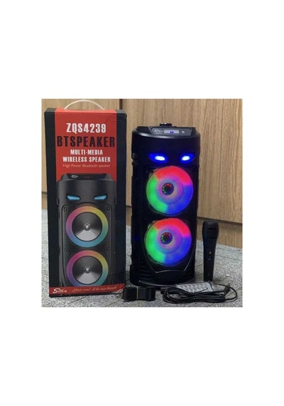 Bluetooth Hoparlör Sd Kart Usb Girişli Mikrofonlu Led Işıklı Şarjlı Kablosuz Speaker