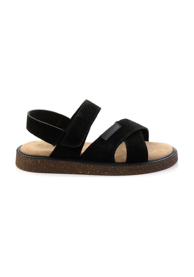 Bambi Siyah Leather Erkek Sandalet E05801030602 Siyah