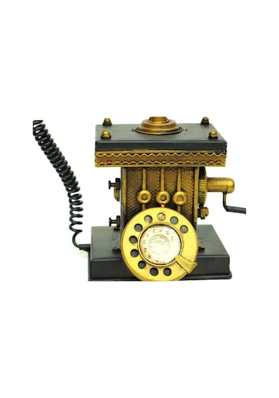 Dekoratif Metal Telefon Kumbaralı Kumbara Biblo Hediyelik