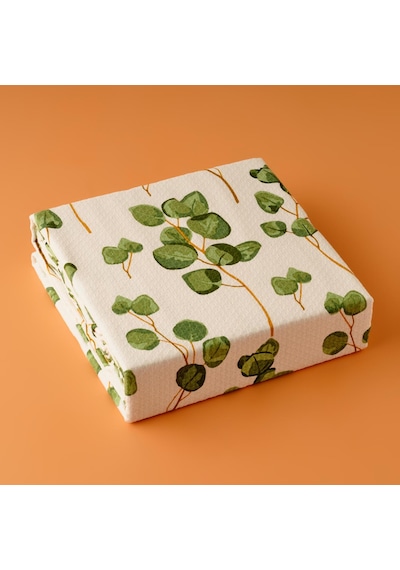 Bella Maison Ocaliptus Pamuklu Tek Kişilik Baskılı Pike Yeşil 150x220 CM Yeşil