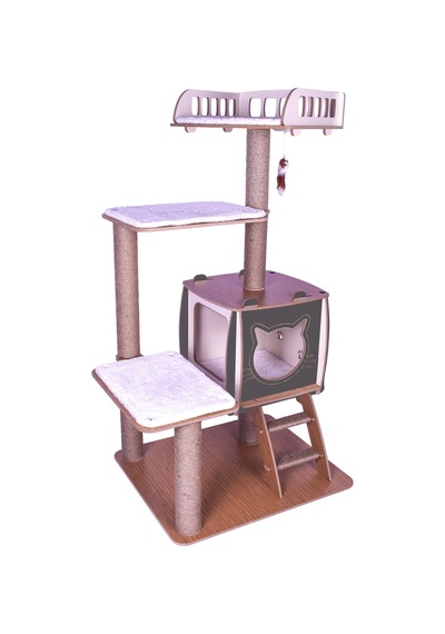 Pati Homes Pro Katlı Kedi Oyun Evi Xl Yataklı - Kedi Tırmalaması