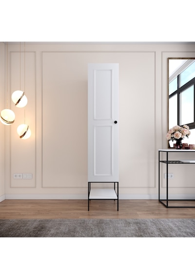 Pasific Home Martin 1 Kapaklı Gardırop Elbise Dolabı Parlak Beyaz