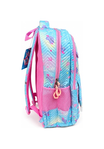 Kore Model 3 Lü Set Su Geçirmez Kız Çocuk Çantası Mavi-pembe Çanta-beslenme-kalemlik Seti Pembe - Mavi