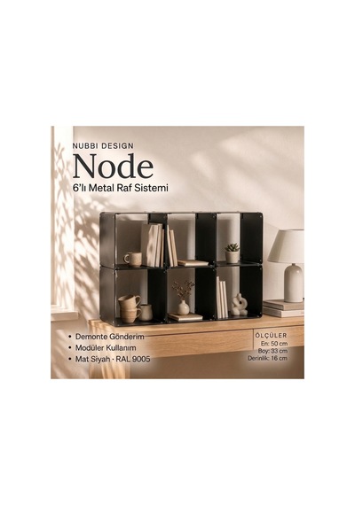 Node 6'lı Modüler Metal Açık Raf Ünitesi Konsol Ve Masaüstü Kitaplık 50x33 Cm Siyah - 944245501 Siyah Node 6'lı Modüler Metal Açık Raf Ünitesi Konsol Ve Masaüstü Kitaplık 50x33 Cm Siyah - 944245501 Siyah