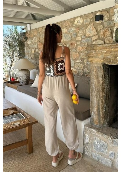 Jasmin Süzüneli Keten Tulum 1280-08 Bej
