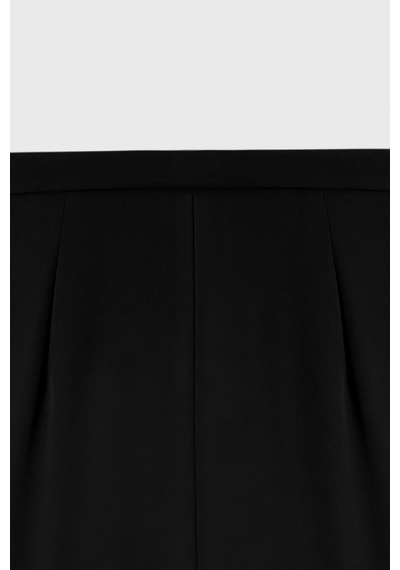 Sateen Bol Paça Pantolon - Siyah-137469