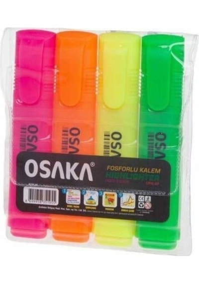 Pastel Ve Neon Fosforlu Kalem Set 4+4i Turuncu