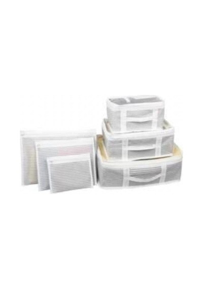 Elbusahome Bavul Içi Organizer Düzenleyici Çizgili Seyahat Çantası 6 Parçalı Set