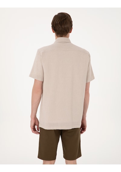 Pierre Cardin Erkek Bej Gömlek Kısa Kollu 50307070-vr011 Bej