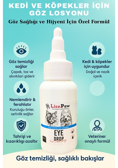 Lion Paw Kedi Köpek Göz Temizleme ve Bakım Solüsyonu 50 ML